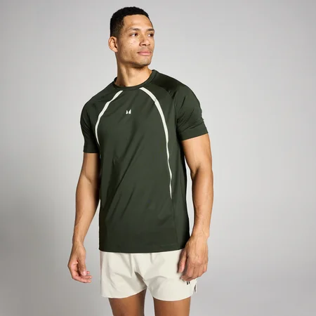 MP Heren Tempo Panel T-Shirt - Bosgroen