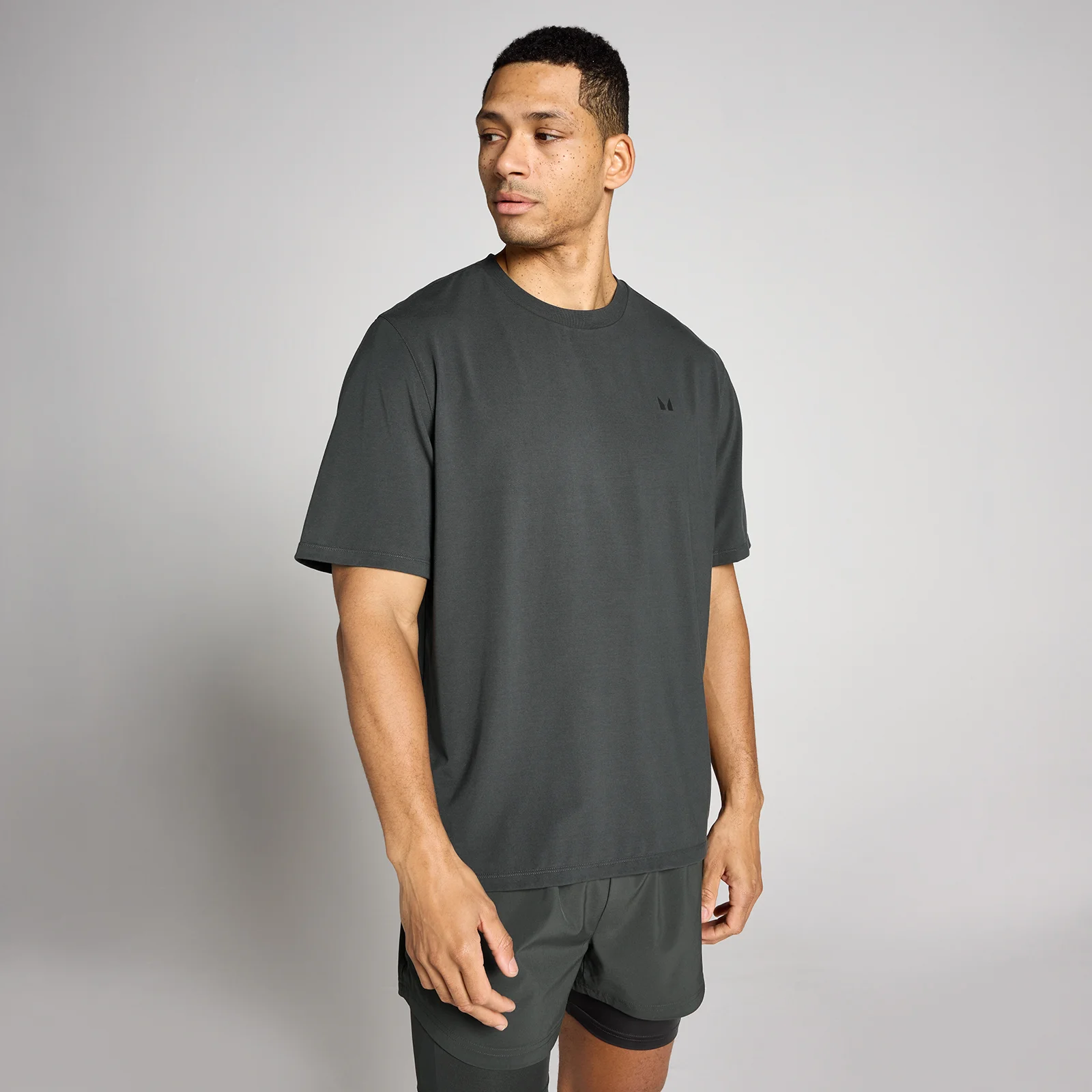 MP Heren Oversized Cotton Modal T-Shirt - Gewassen Zwart - L Afbeelding 1
