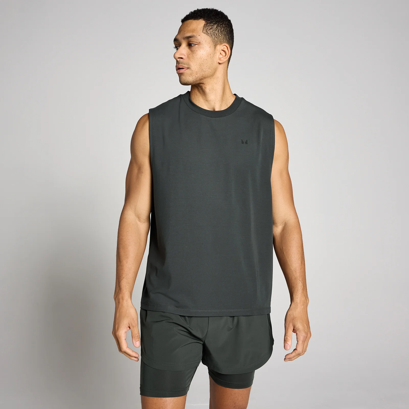 MP Heren Oversized Cotton Modal Tanktop - Gewassen Zwart - XS Afbeelding 1