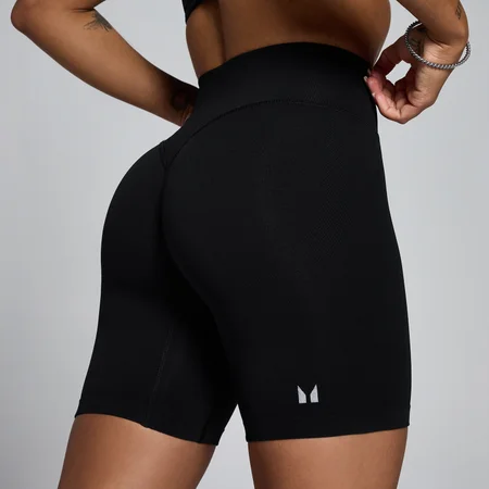 MP Dames Tempo Mid Rise Naadloze Short - Zwart