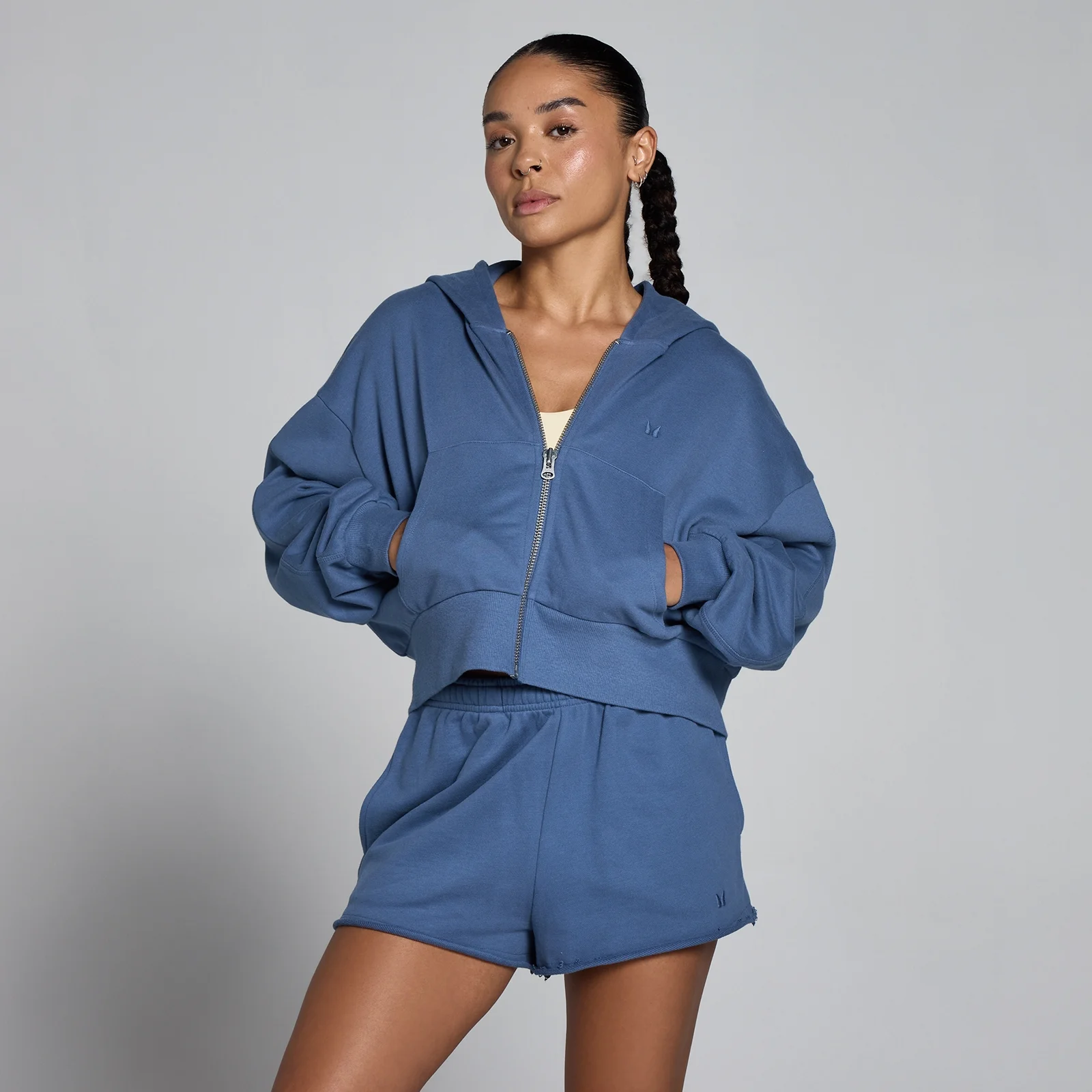 MP Women's Lichtgewicht Loopback Hoodie met Rits - Leiblauw - S Afbeelding 1
