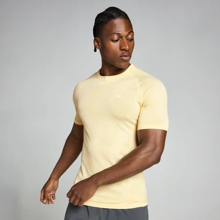 MP Tempo Pillar Graphic Naadloos T-shirt voor Heren - Butter