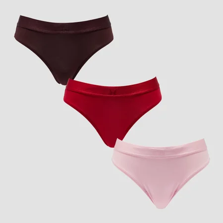 MP Dames Mid Rise Bikini Slip (3-pack) - Blush/Roze Rood/Fudge