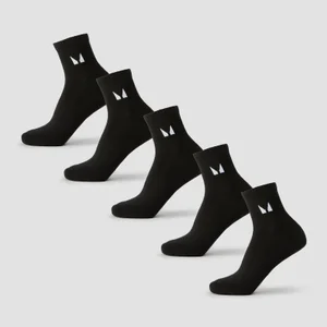 MP Unisex Enkelsokken (5 Pack) - Zwart - Size UK 9-11