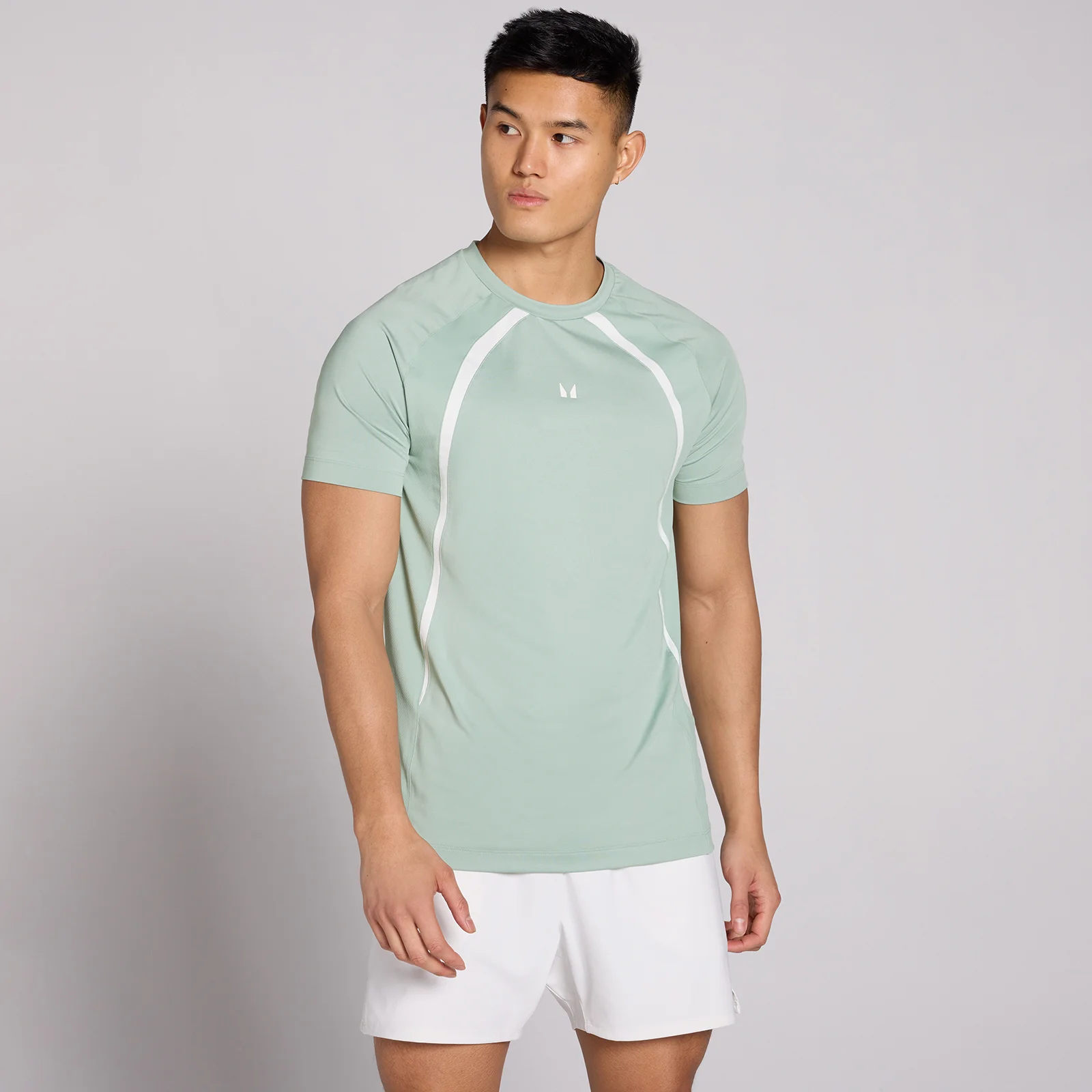 MP Heren Tempo Panel T-Shirt - Eucalyptus - XS Afbeelding 1