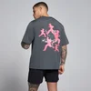 MP Heren Velocity Grafisch Katoen Modal T-Shirt - Donkergrijs / Roze
