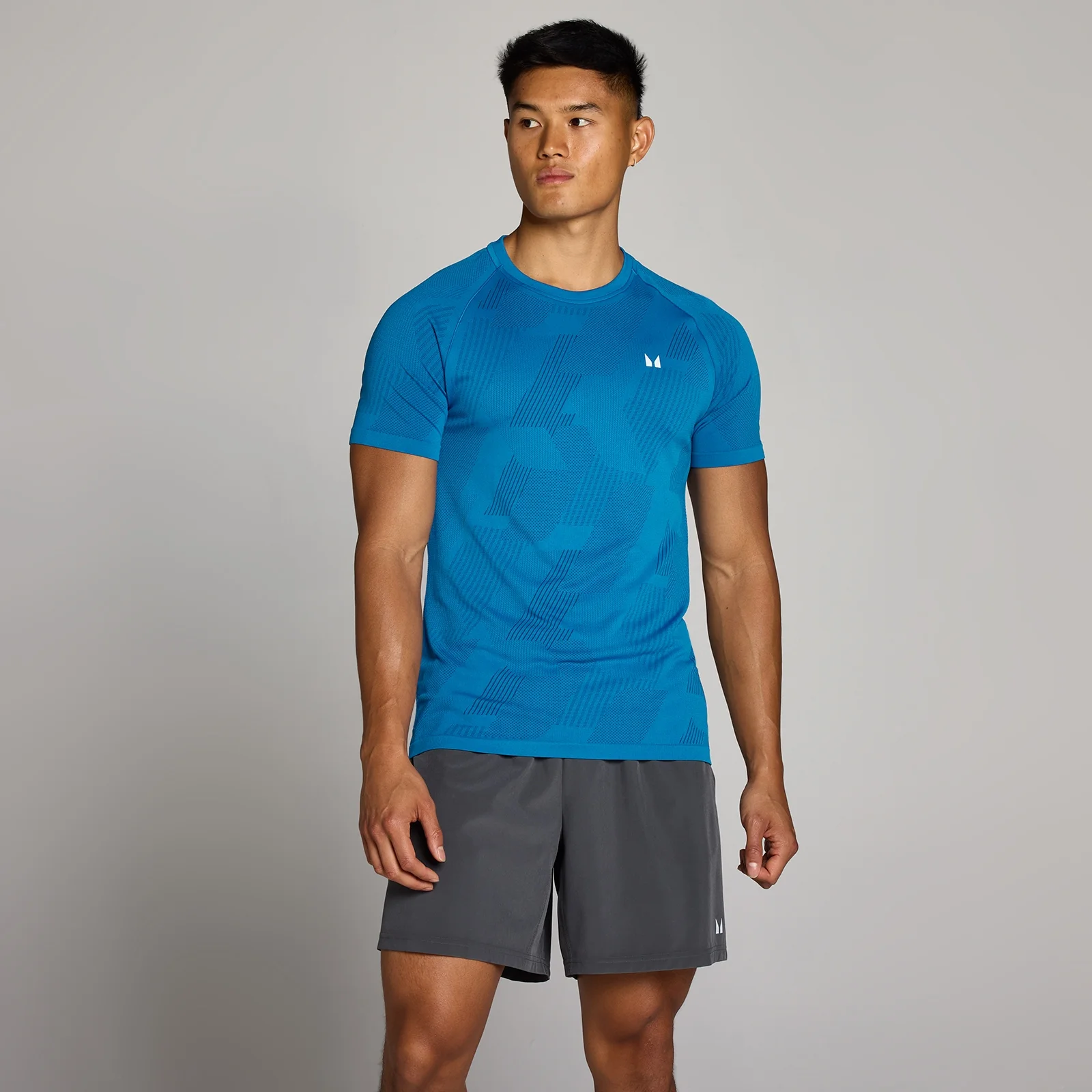 MP Heren Tempo Pillar Graphic Seamless T-Shirt - Track Blauw - XS Afbeelding 1