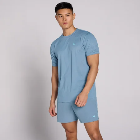 MP Heren Active Training Pillar Grafisch T-Shirt - Mist Blauw