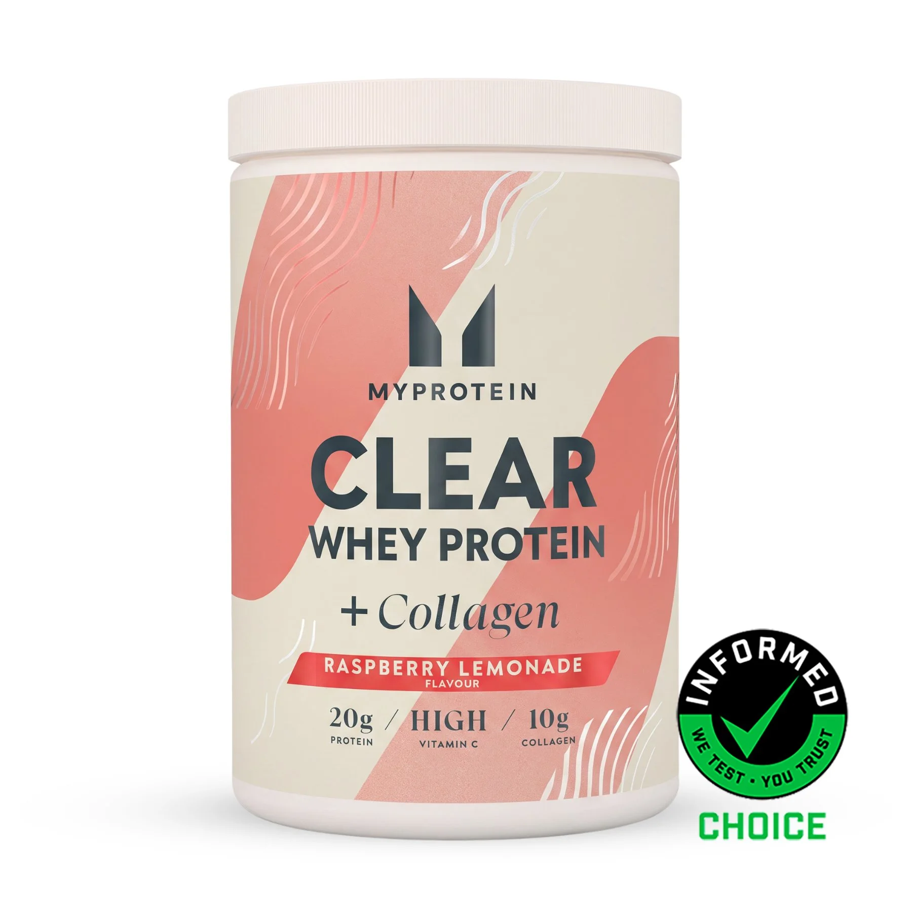 Clear Protein | Whey & Collagen - 500g - 20servings - Nieuw-Framboos Lemonade Afbeelding 1