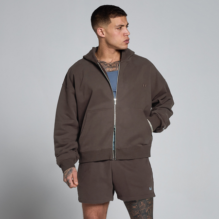 MP Men's Lift Oversized Loopback 2 Way Zip Hoodie - Chocolade