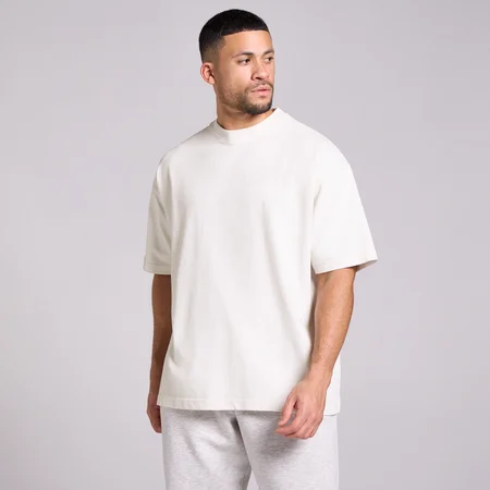MP Heren Washed Oversized Katoenen T-Shirt - Vintage Wit