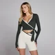 MP Dames Tempo Contrast Wrap Top - Gewassen Zwart