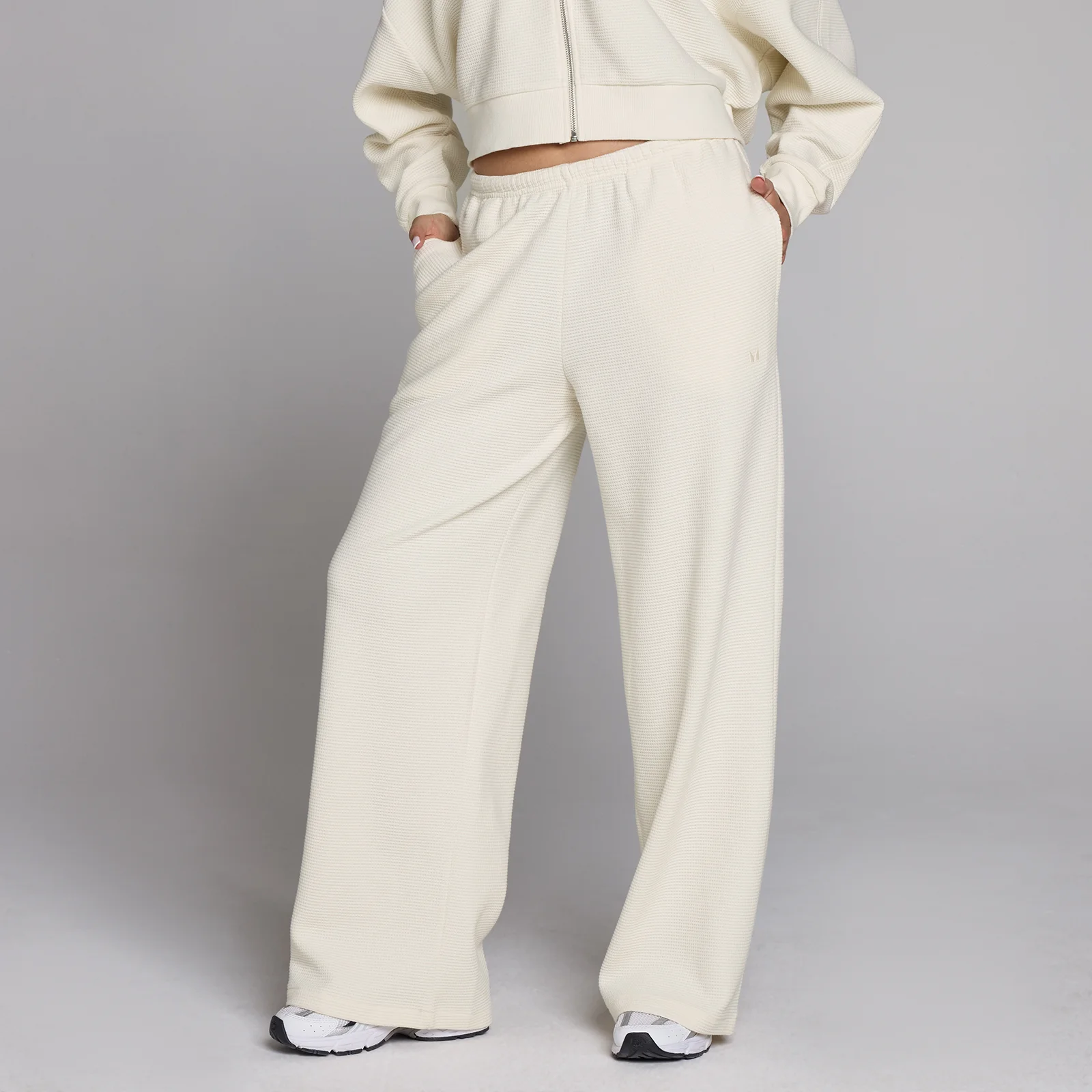 MP Dames Waffle Mid Rise Rechte Joggingbroek - Ivoor - M Afbeelding 1