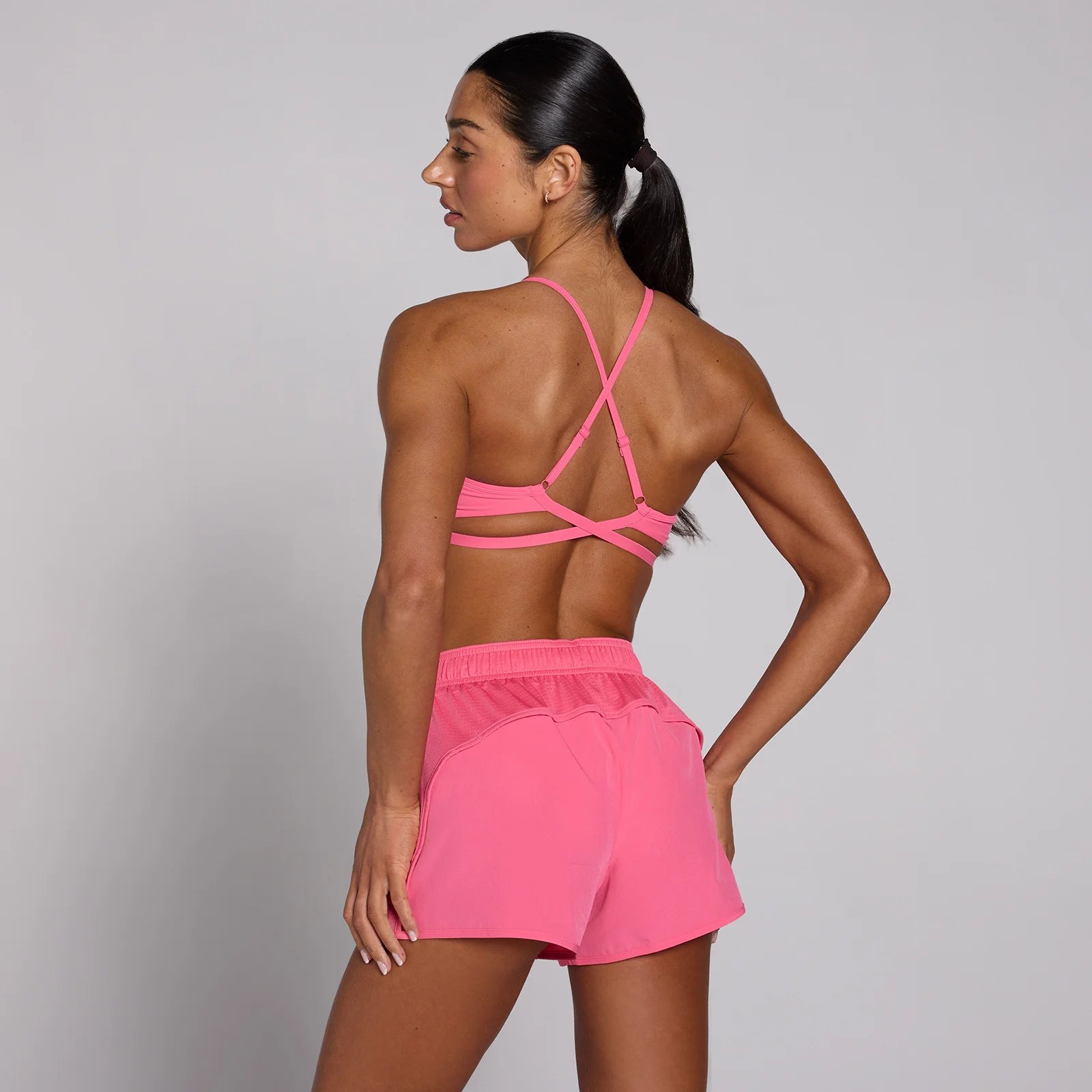 MP Women's Tempo Adjustable Strappy Back Sports Bra - Levendig Roze - S Afbeelding 1