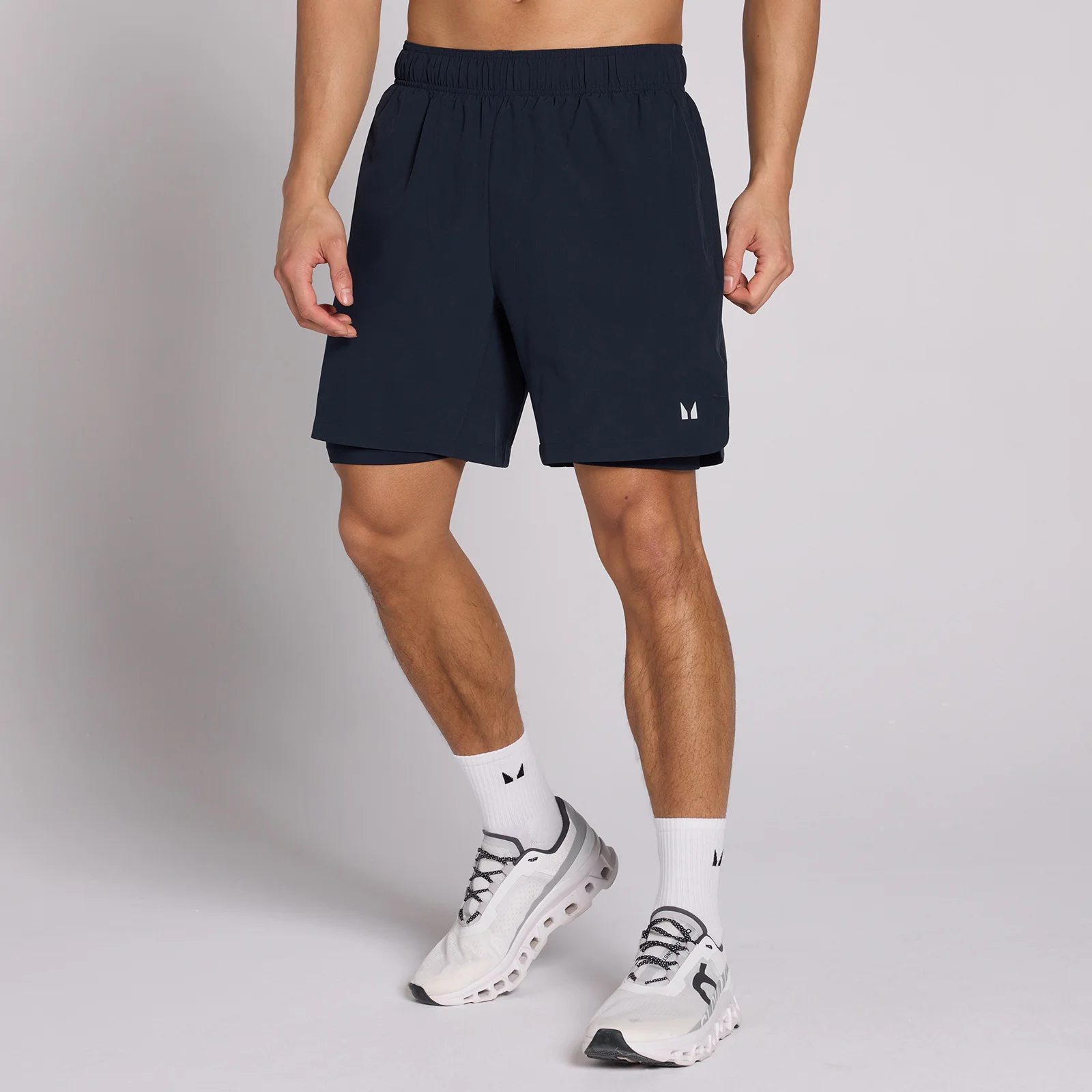 MP Men's 7" 2-in-1 Training Shorts - Dark Navy - S Afbeelding 1