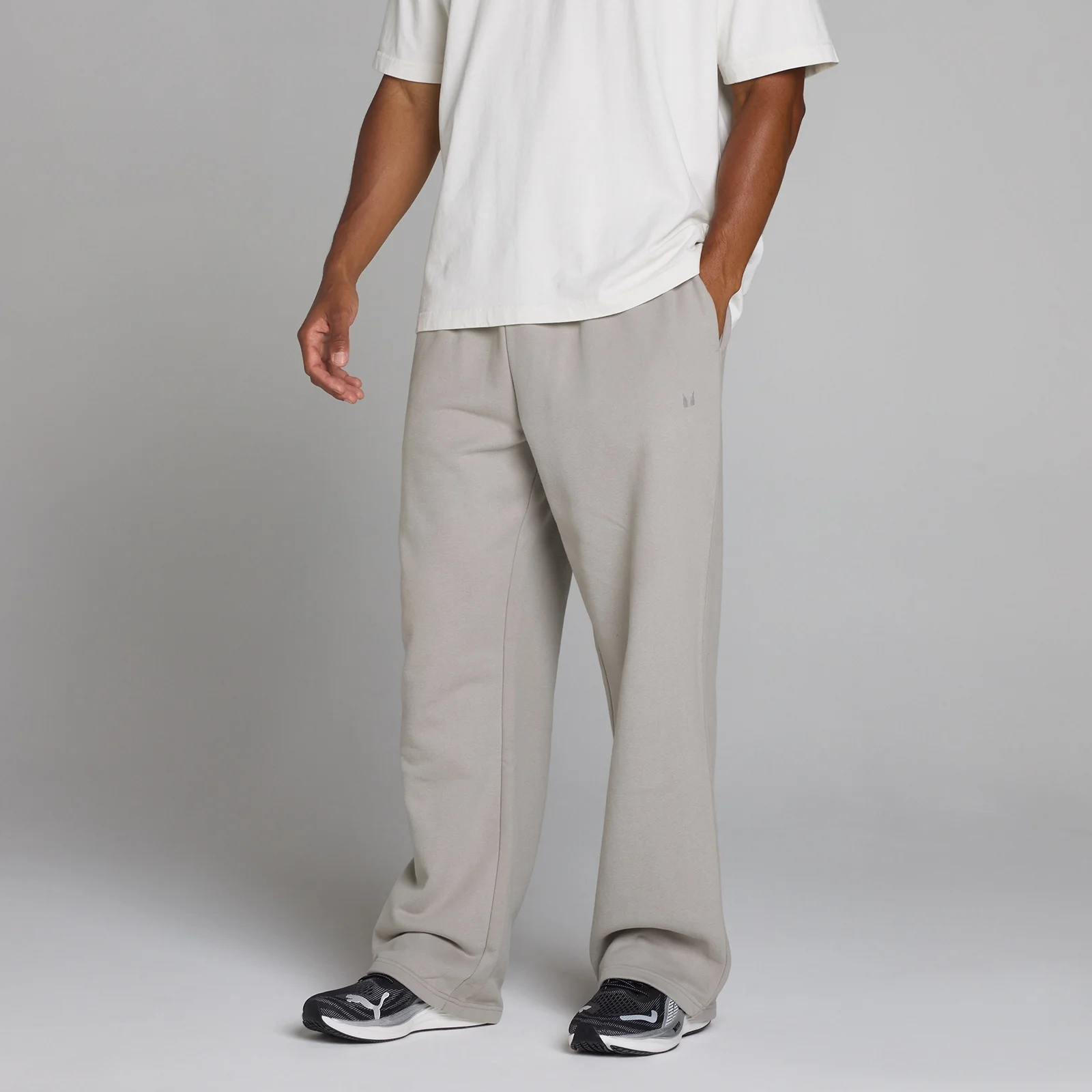 Oversized Rechte Pijp Joggingbroek - Chalk Grey - L Afbeelding 1