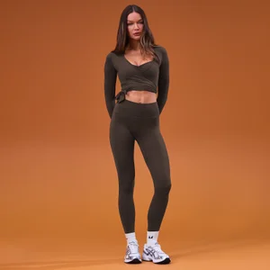 MP Women's Tempo Wrap Top - Cacao - Size XS