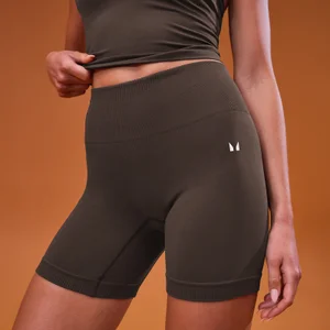 MP Women's Tempo Seamless Scrunch Short - Cacao - Size XS