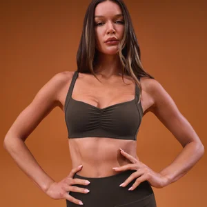 MP Women's Tempo Scrunch Minimal Sports Bra - Cacao - Size XS