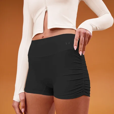 MP Women's Tempo Side Scrunch Booty Short - Zwart