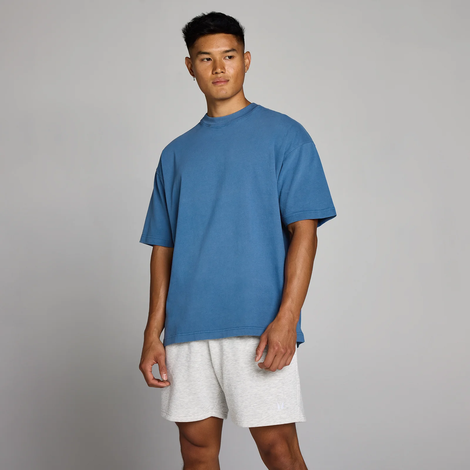 MP Heren Washed Oversized Katoenen T-Shirt - Track Blauw - XS Afbeelding 1