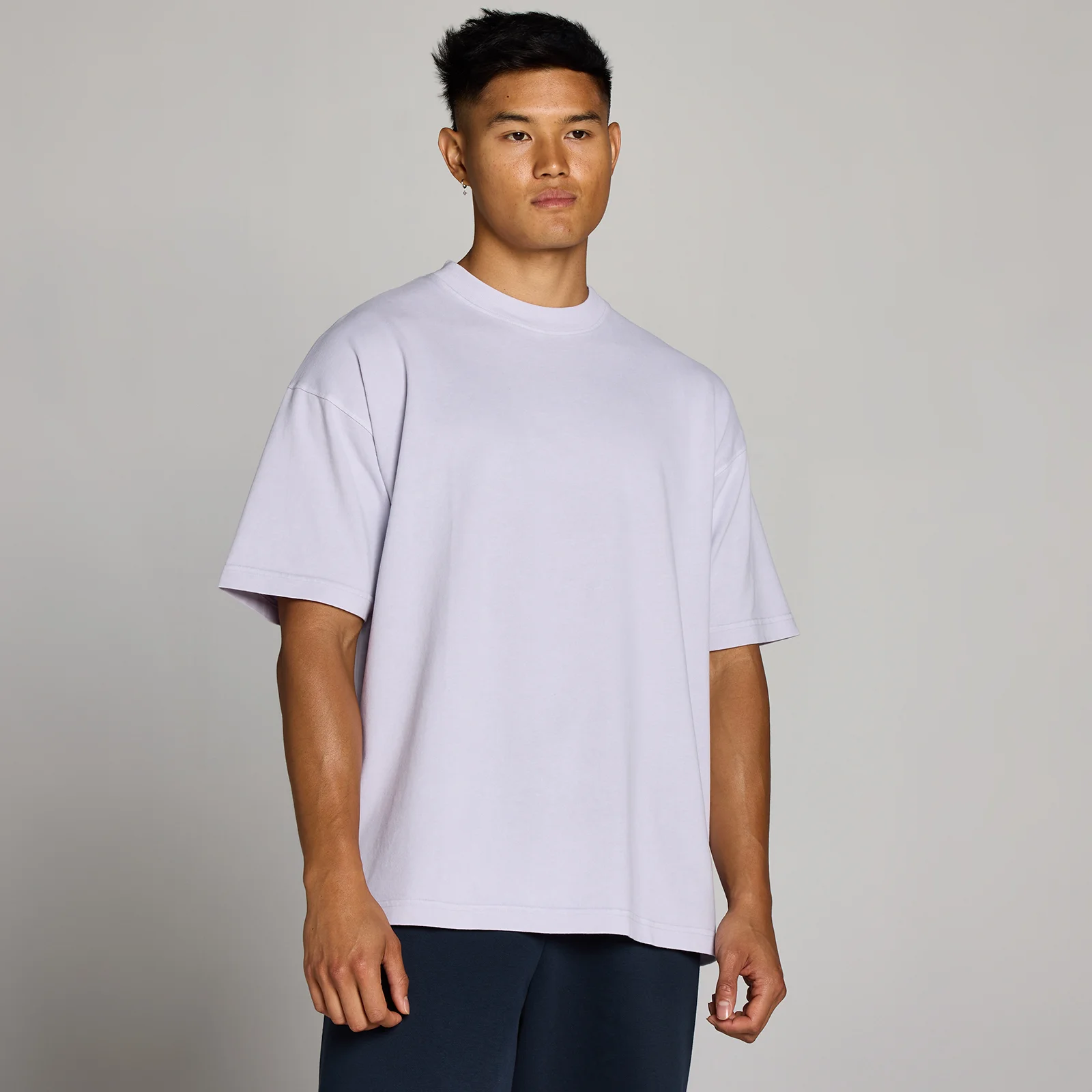 MP Heren Washed Oversized Katoenen T-Shirt - Lila Grijs - XS Afbeelding 1