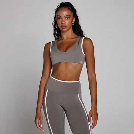 MP Dames Velocity Contrast Dubbele Laag Sport-bh - Asgrijs