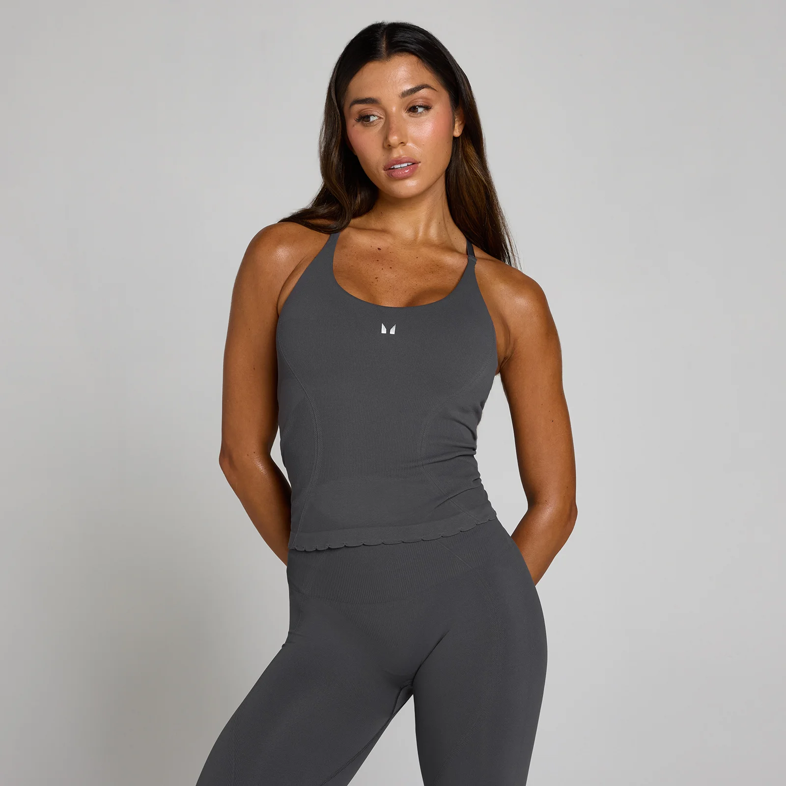 MP Women's Tempo Ultra Naadloze Longline Vest - Robust Grijs - XS Afbeelding 1