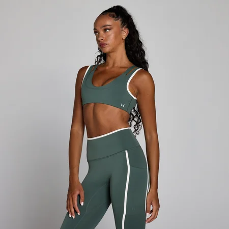 MP Dames Velocity Contrast Dubbele Laag Sport-bh - Wolkig Groen