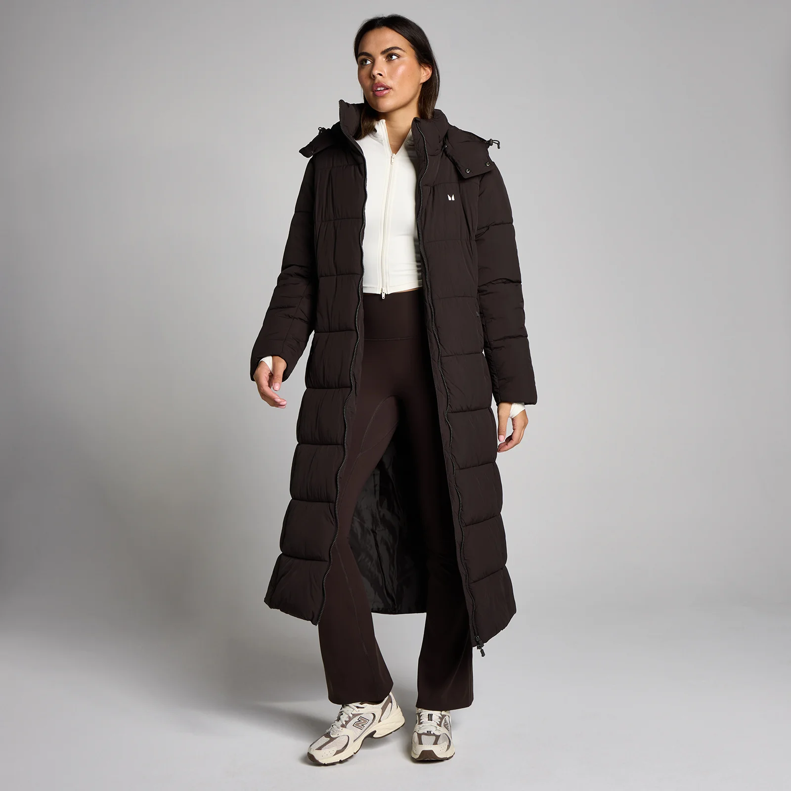 MP Women's Maxi Gewatteerde Puffer Jas - Cacao - S Afbeelding 1
