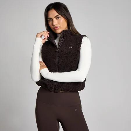 MP Dames Borg Verkort Bodywarmer - Cacao
