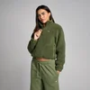 MP Women's Cropped Borg 1/4 Zip Fleece - Gewassen Olijf
