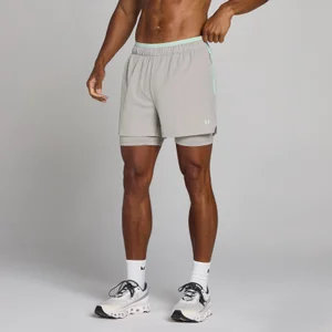 MP Heren Training Ultra 5" 2-in-1 Short - Chalk Grey - Size XS