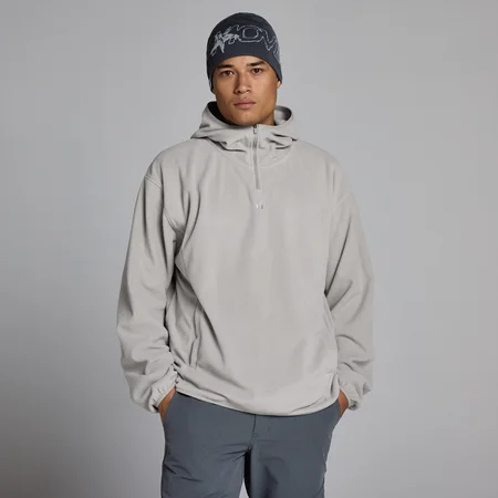 MP Heren Fleece 1/4 Rits Hoodie - Sustained Grey