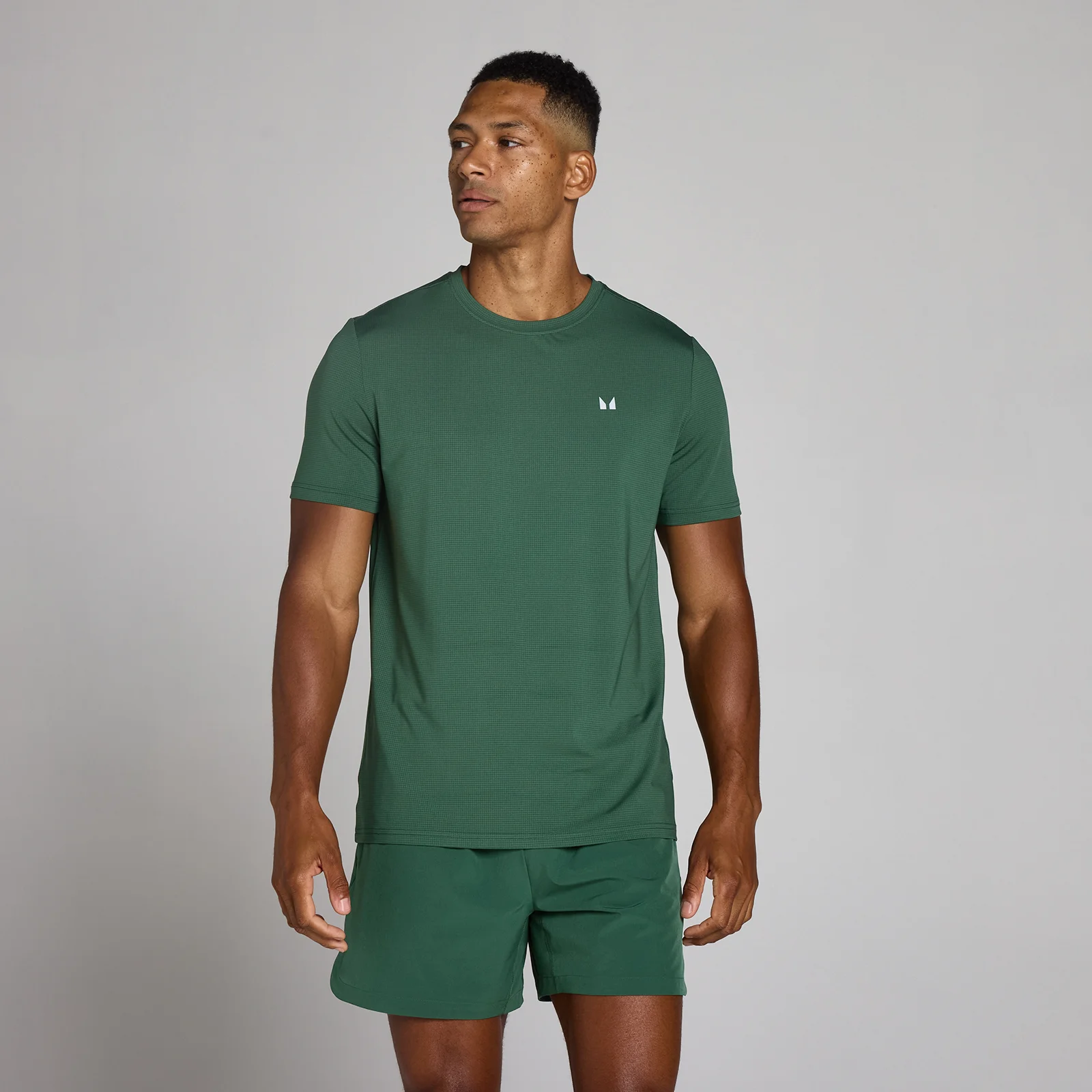 MP Men's Training Grid T-Shirt - Racing Green - M Afbeelding 1