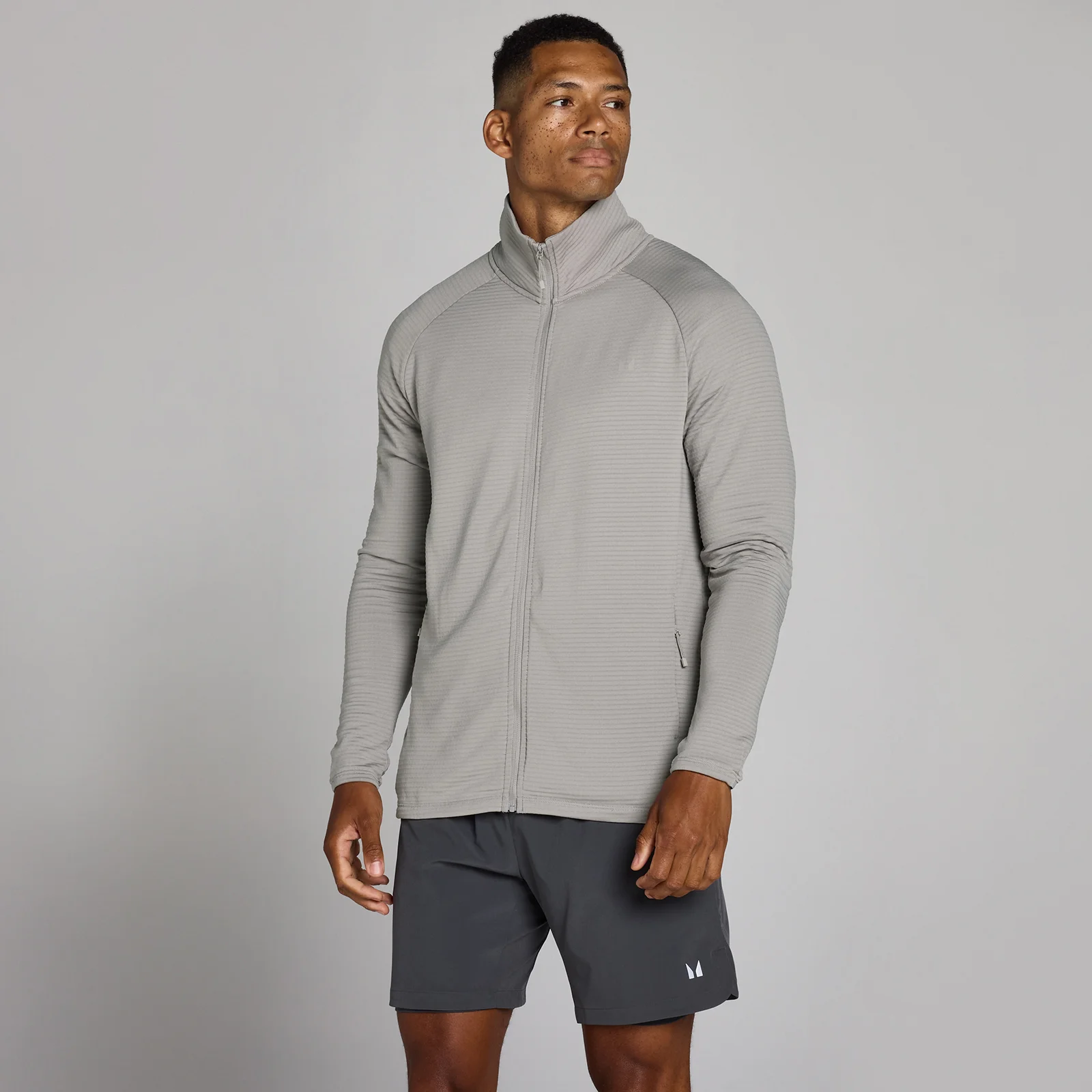 MP Heren Training Ultra Gridded Zip Through - Chalk Grey - XS Afbeelding 1