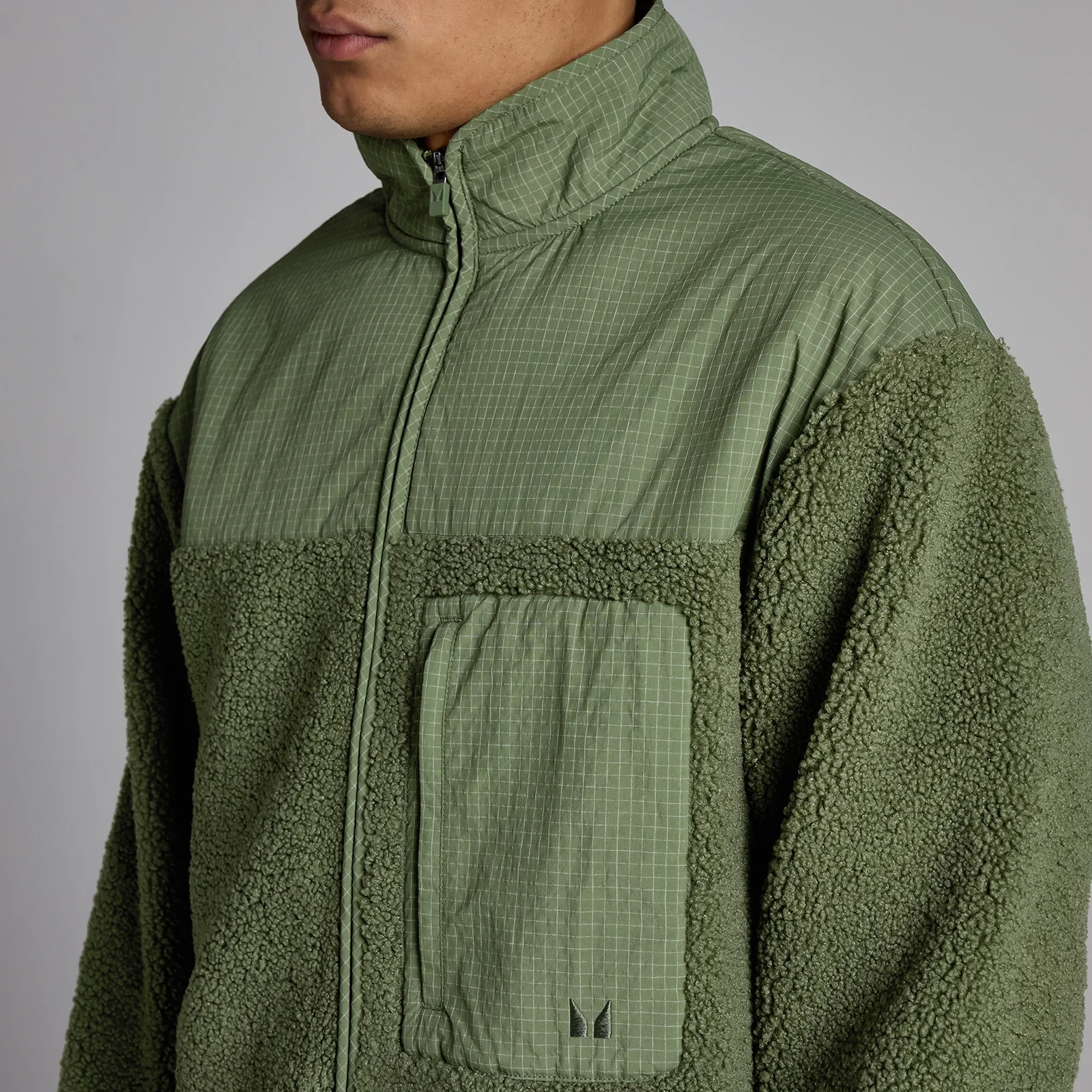 MP Heren Borg Fleece - Gewassen Olijf - L Afbeelding 4