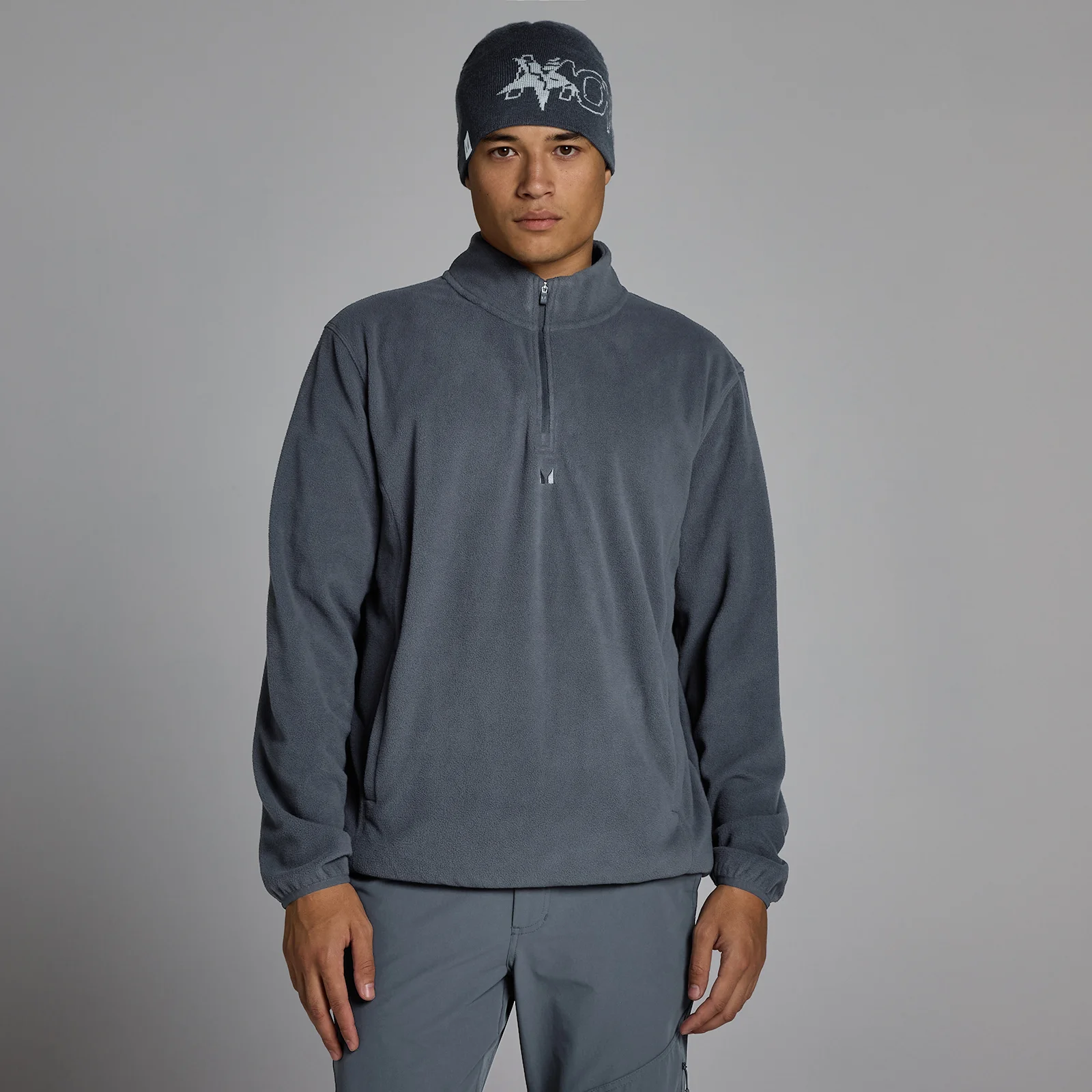 MP Heren Fleece 1/4 Rits - Graniet - M Afbeelding 1