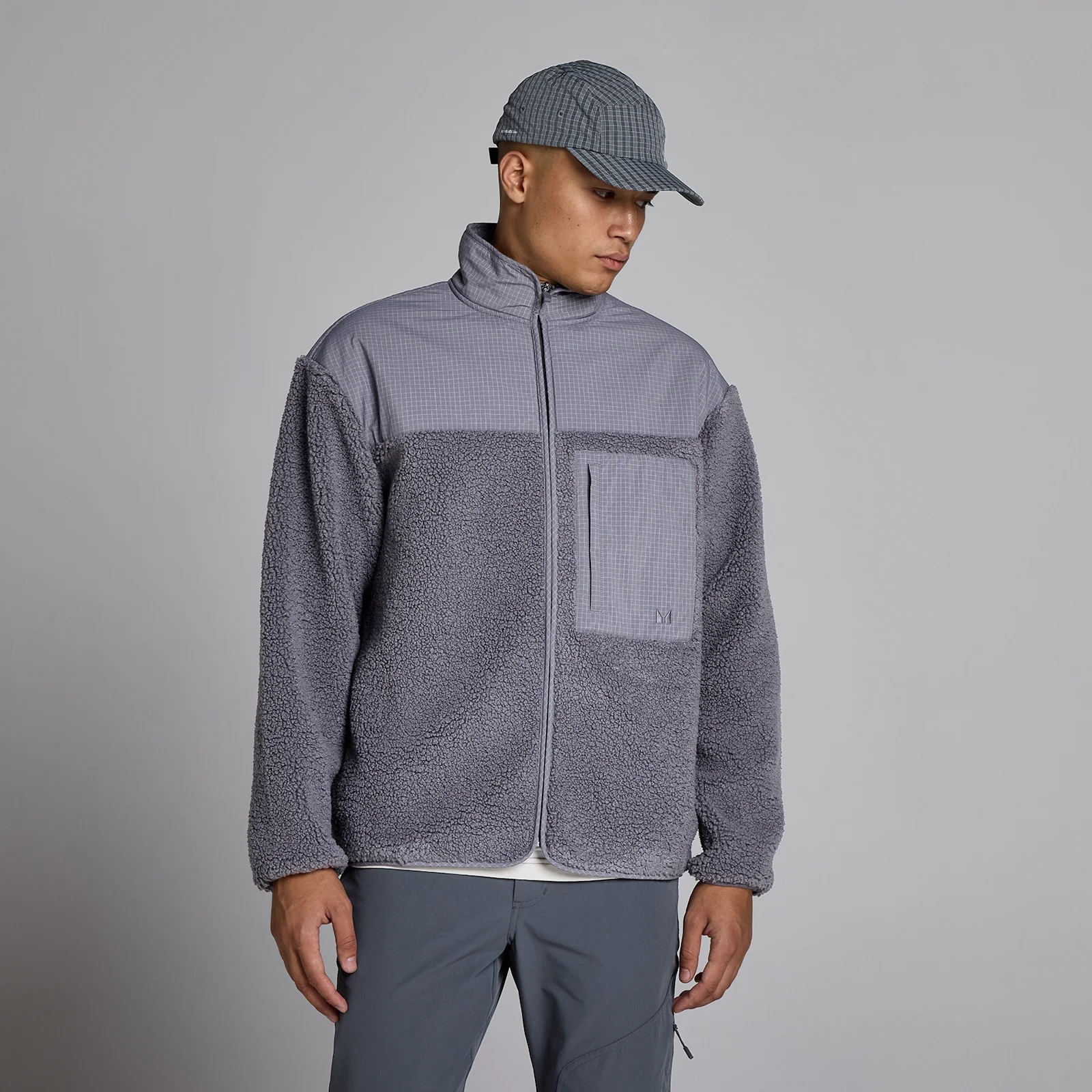 MP Heren Borg Fleece - Donker Gemêleerd - M Afbeelding 1