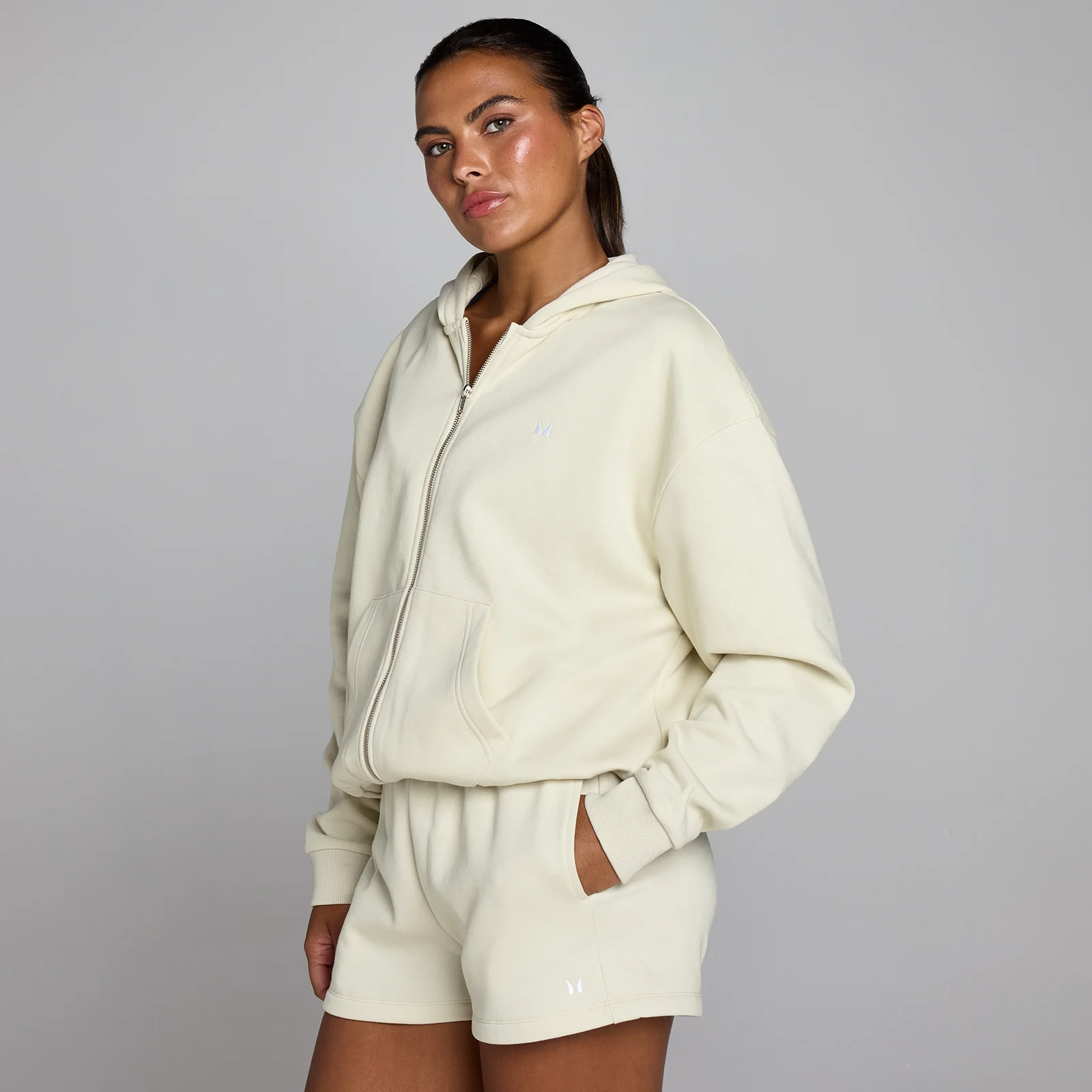 MP Dames Basics Zip Through Hoodie - Woestijnstof - L Afbeelding 1