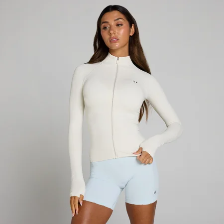 MP Dames Tempo Ultra Naadloos Vest met Rits - Mist/Zilver