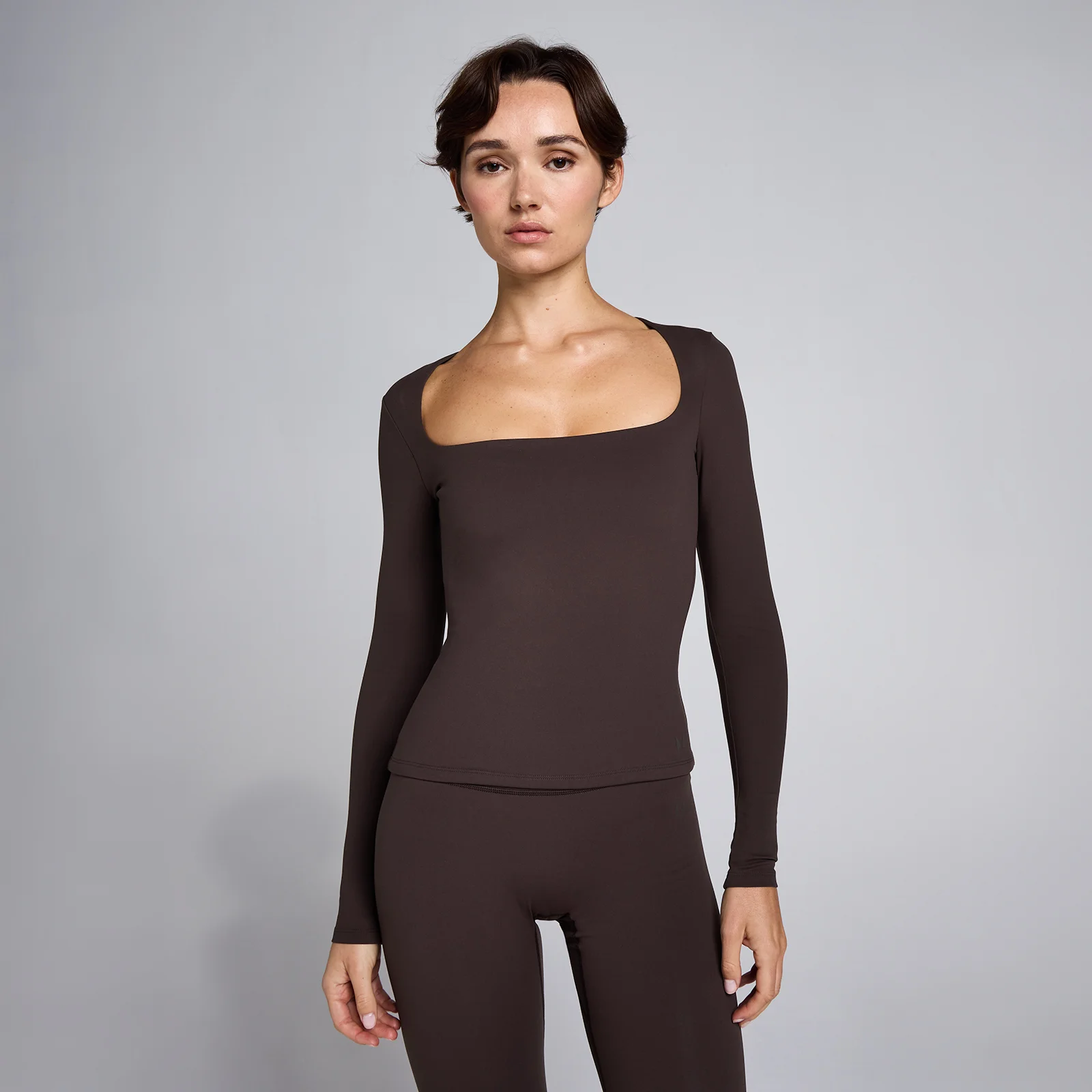 MP Dames SculptForm Vierkante Hals Longsleeve Top - Cacao - XS Afbeelding 1