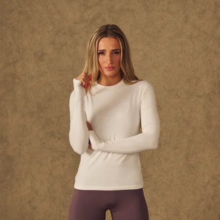 MP Women's X Tatiana Shirt met lange mouwen en duimgaten - Parelmoer