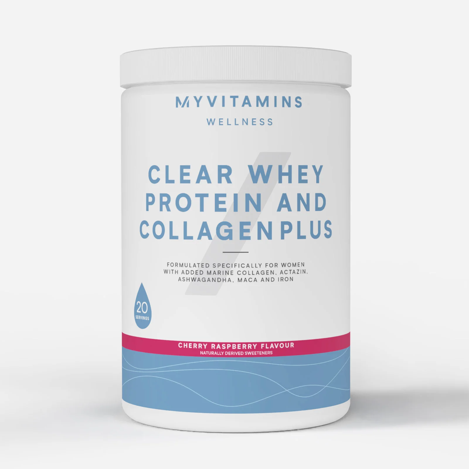 Clear Whey Protein and Collagen Plus - 486G - 20servings - Cherry Raspberry Afbeelding 1