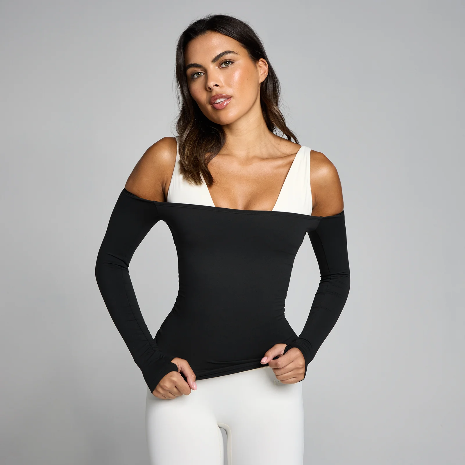 MP Dames Tempo Off The Shoulder LS Top - Zwart - S Afbeelding 1