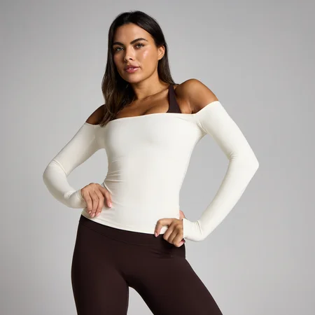 MP Dames Tempo Off The Shoulder LS Top - Vanille