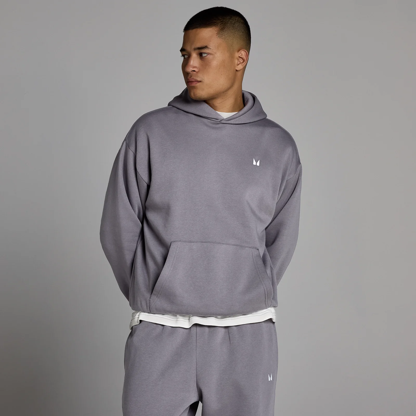 MP Heren Rest Day Oversized Hoodie - Donker Gemêleerd - M Afbeelding 1
