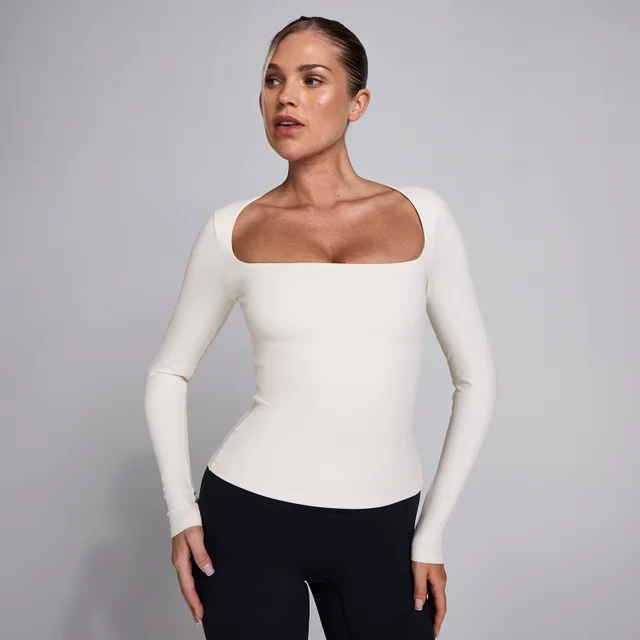 MP Dames SculptForm Vierkante Hals Longsleeve Top - Parel