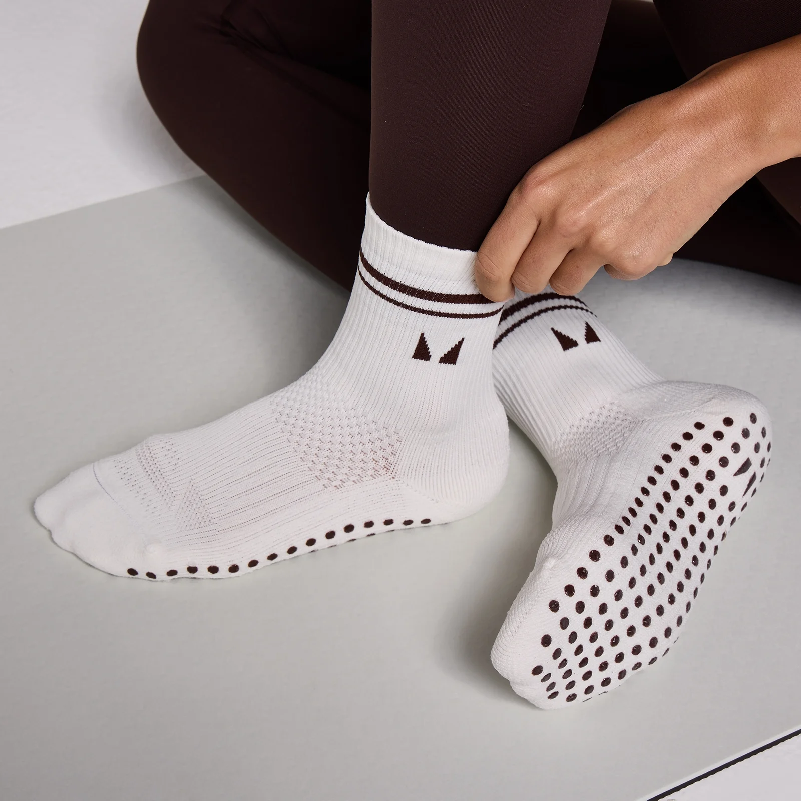 MP Pilates Socks (2 pack) - Cocoa/Pearl - UK 2-5 Afbeelding 3