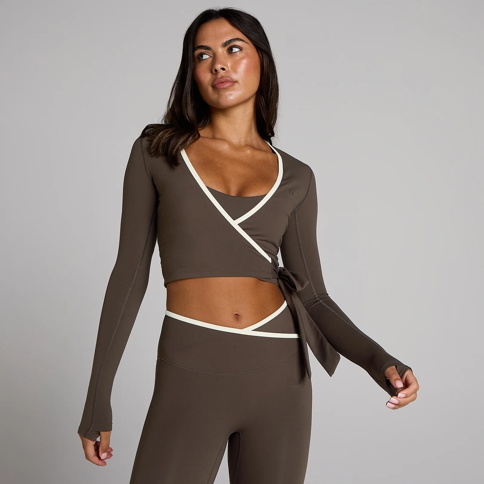 MP Women's Tempo Contrast Wrap Top - Chocolade - M Afbeelding 1